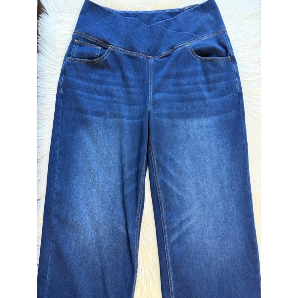 Halara Flex Dark Wash High Waisted Crossover Wide Leg Jeans - Picture 3 of 8
